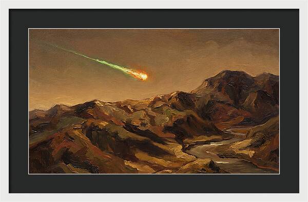 Meteor Fireball Over Majestic Mountains