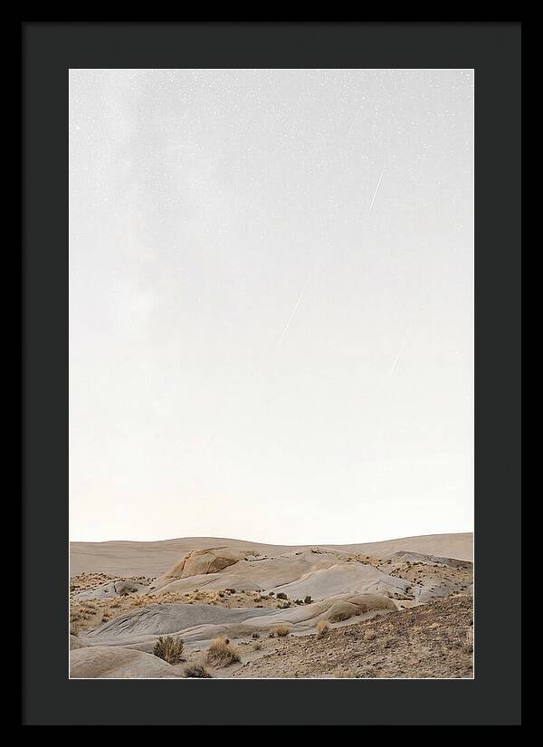Meteor Shower Over Desert Landscape