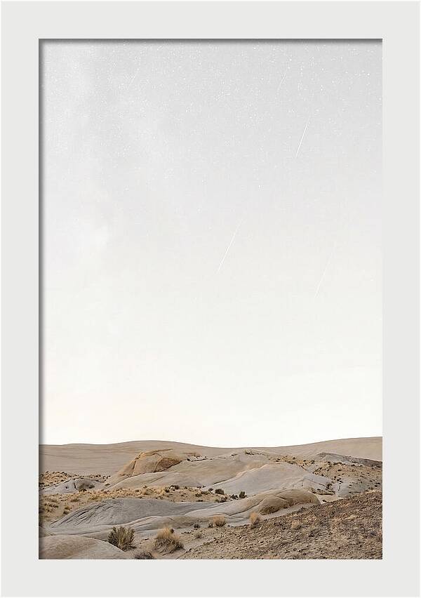 Meteor Shower Over Desert Landscape