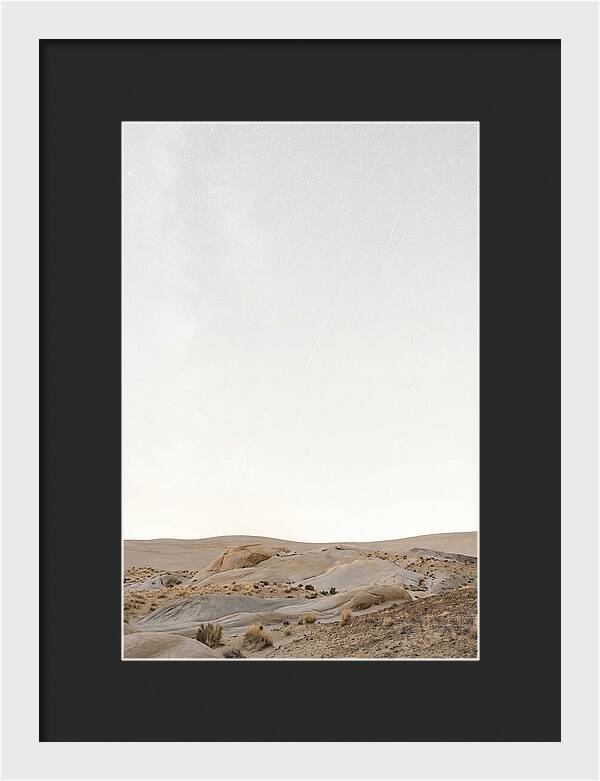 Meteor Shower Over Desert Landscape
