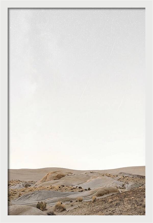 Meteor Shower Over Desert Landscape