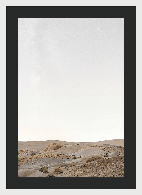 Meteor Shower Over Desert Landscape