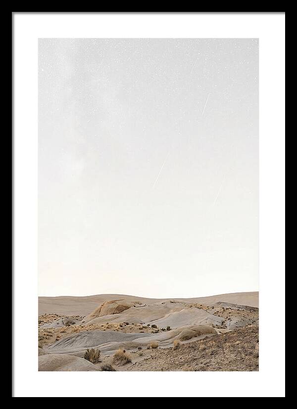 Meteor Shower Over Desert Landscape