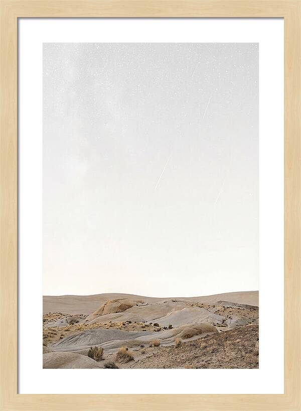 Meteor Shower Over Desert Landscape