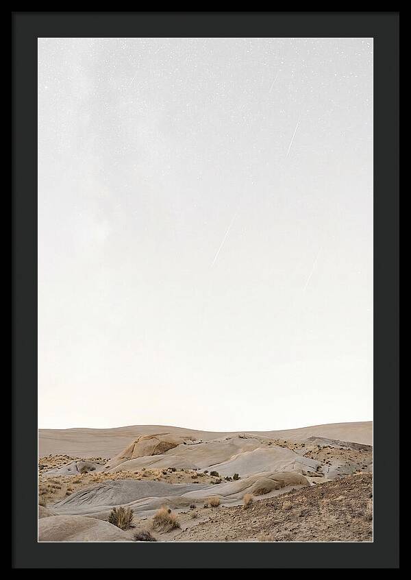Meteor Shower Over Desert Landscape