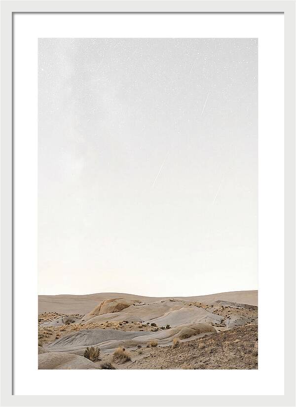 Meteor Shower Over Desert Landscape