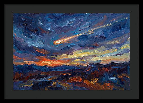 Meteor Shower Over Landscape
