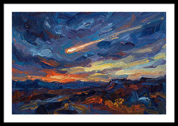 Meteor Shower Over Landscape