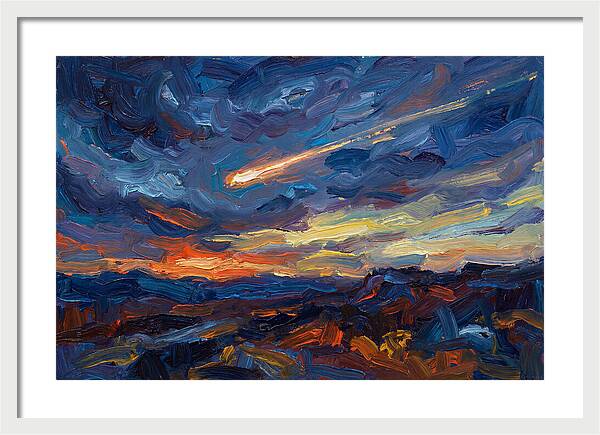 Meteor Shower Over Landscape
