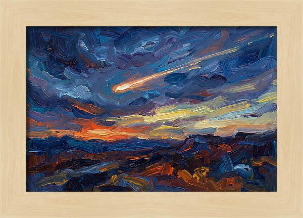 Meteor Shower Over Landscape