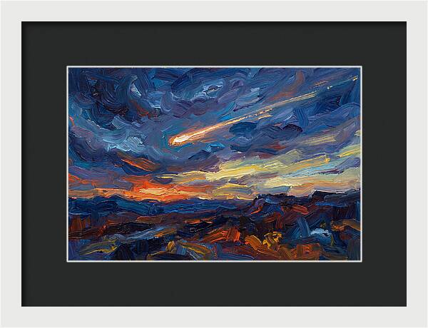 Meteor Shower Over Landscape