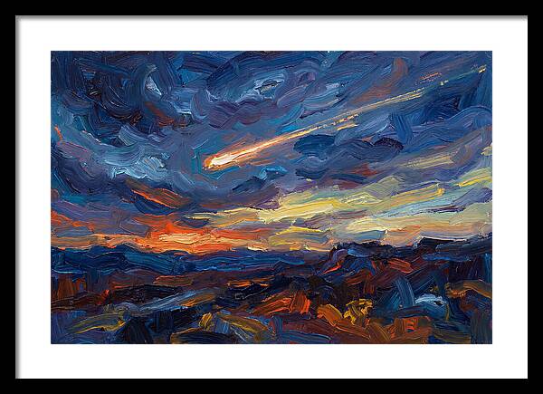 Meteor Shower Over Landscape