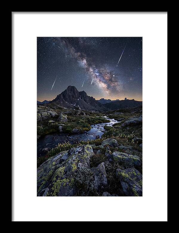 Meteor Shower Over Majestic Mountains