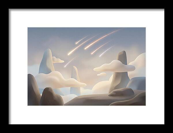 Meteor Shower Over Serene Peaks