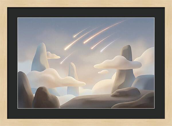 Meteor Shower Over Serene Peaks
