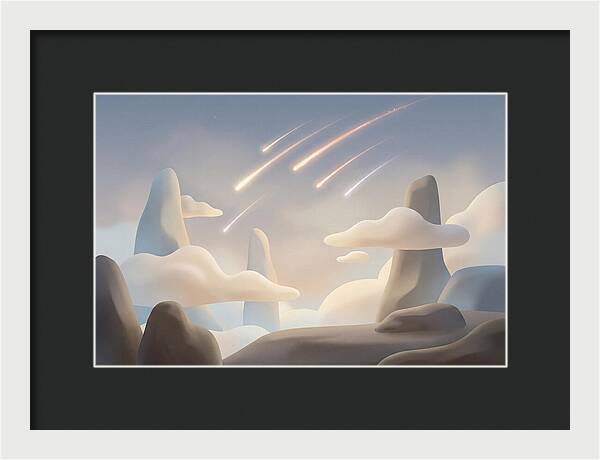 Meteor Shower Over Serene Peaks