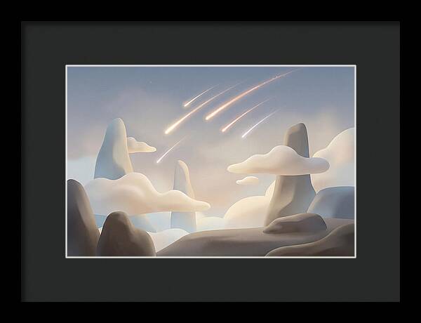 Meteor Shower Over Serene Peaks