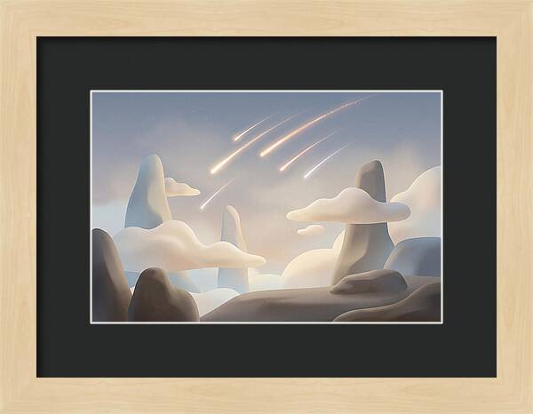 Meteor Shower Over Serene Peaks