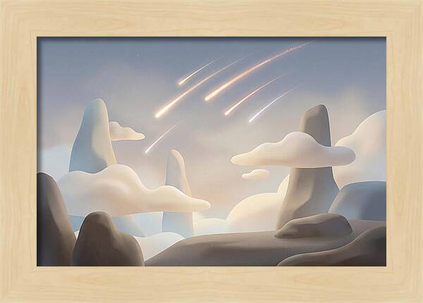 Meteor Shower Over Serene Peaks