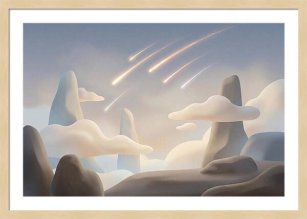Meteor Shower Over Serene Peaks