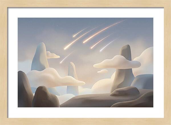 Meteor Shower Over Serene Peaks