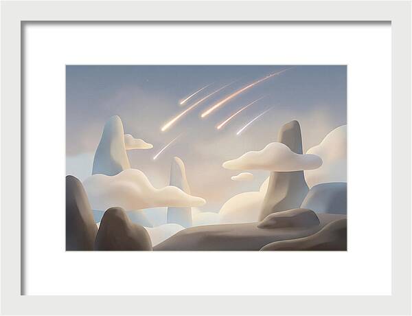 Meteor Shower Over Serene Peaks