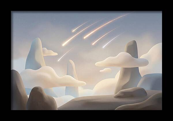 Meteor Shower Over Serene Peaks