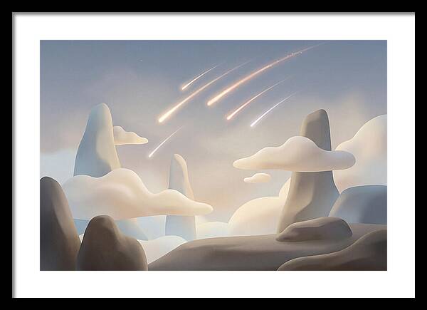 Meteor Shower Over Serene Peaks