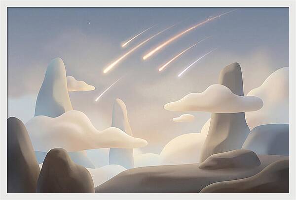 Meteor Shower Over Serene Peaks