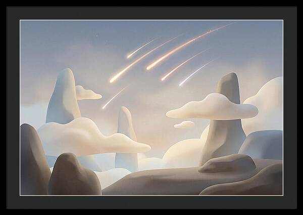 Meteor Shower Over Serene Peaks