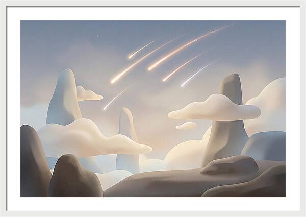 Meteor Shower Over Serene Peaks