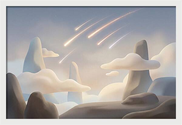 Meteor Shower Over Serene Peaks