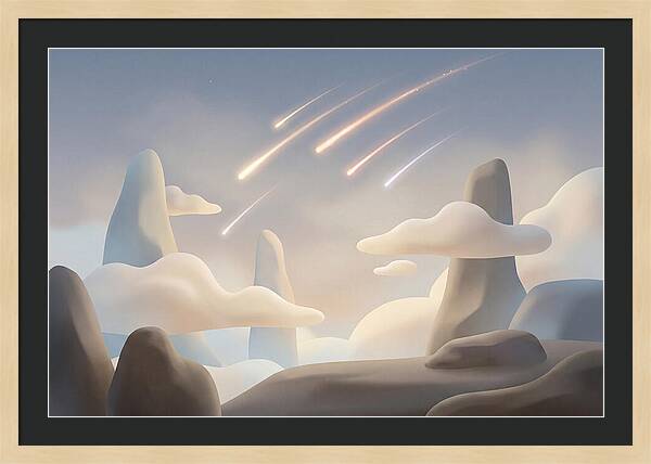 Meteor Shower Over Serene Peaks