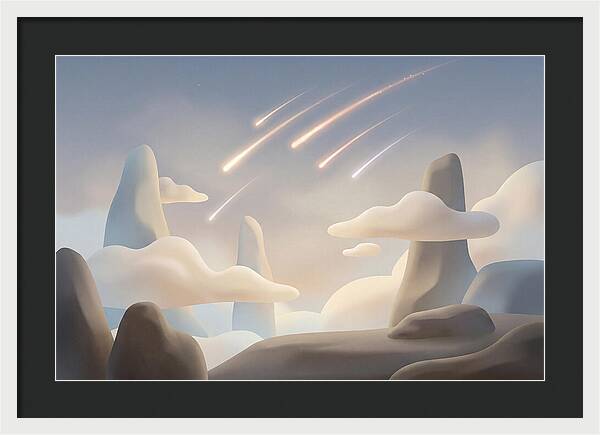 Meteor Shower Over Serene Peaks