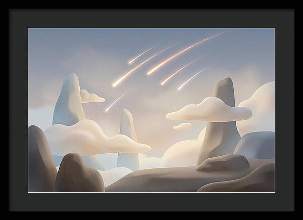 Meteor Shower Over Serene Peaks