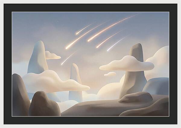 Meteor Shower Over Serene Peaks