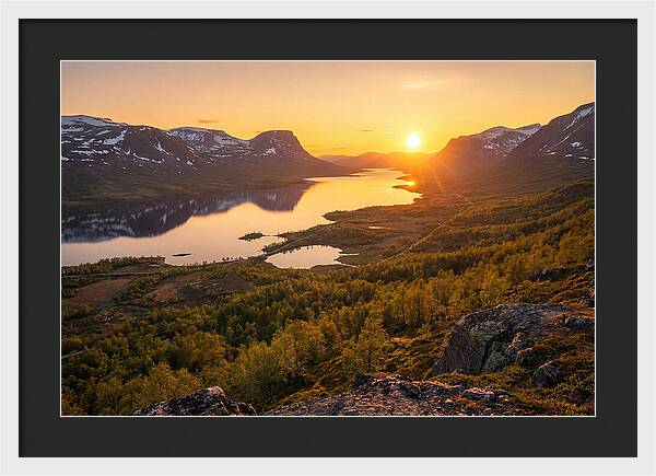 Midnight Sun Over Abisko