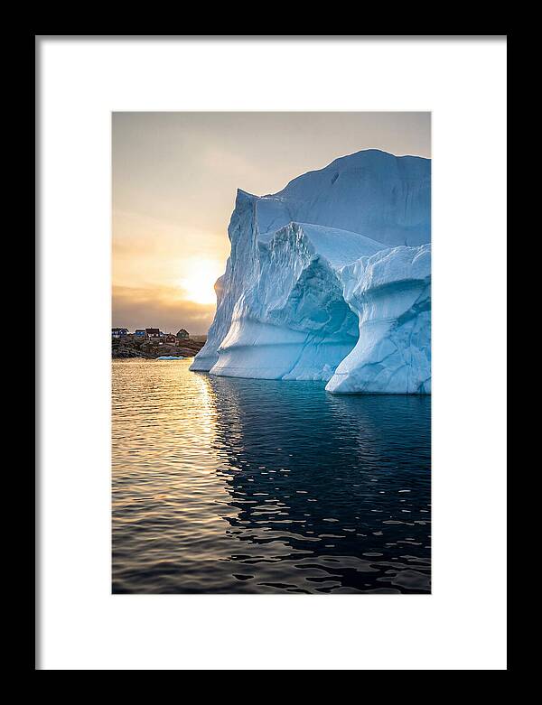 Midnight Sun Over Iceberg