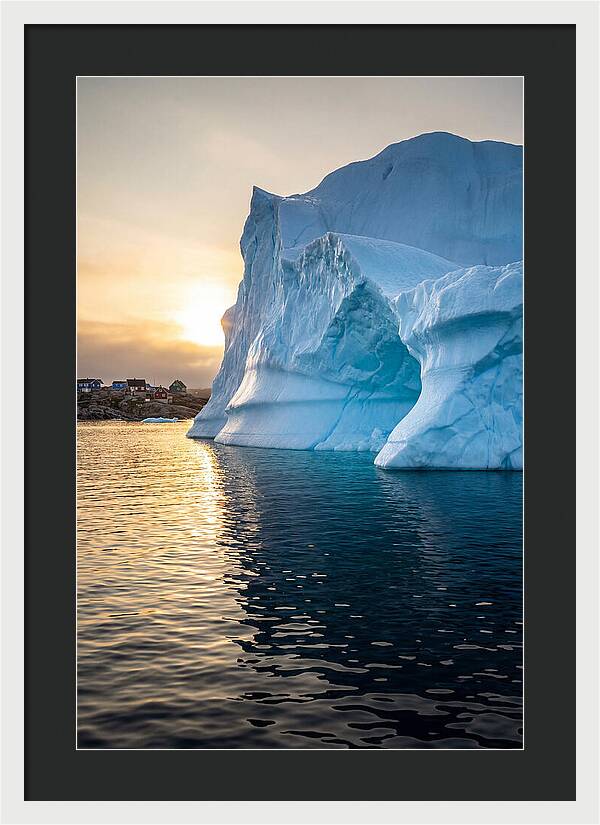 Midnight Sun Over Iceberg
