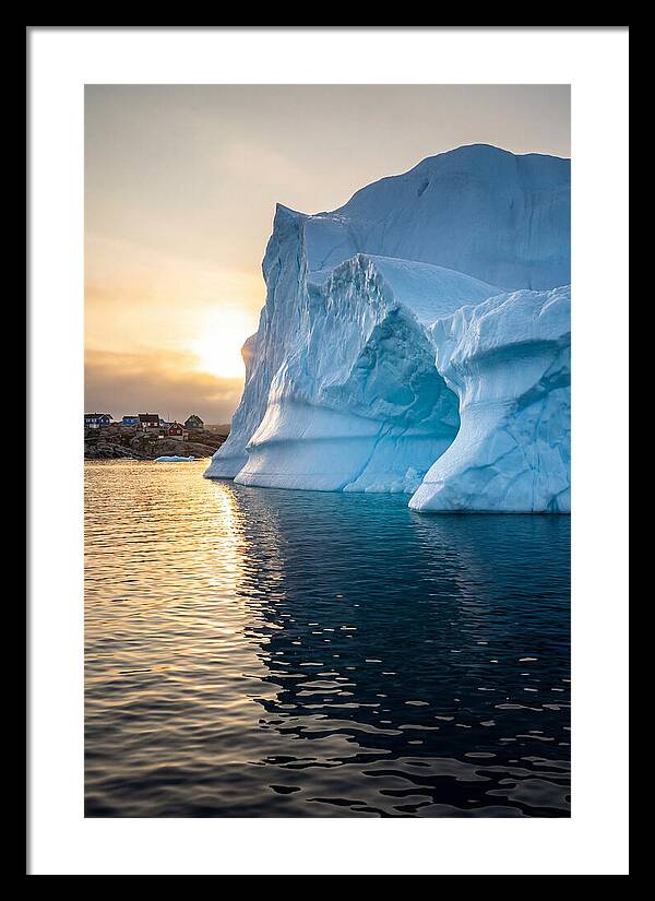 Midnight Sun Over Iceberg
