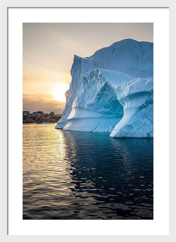 Midnight Sun Over Iceberg