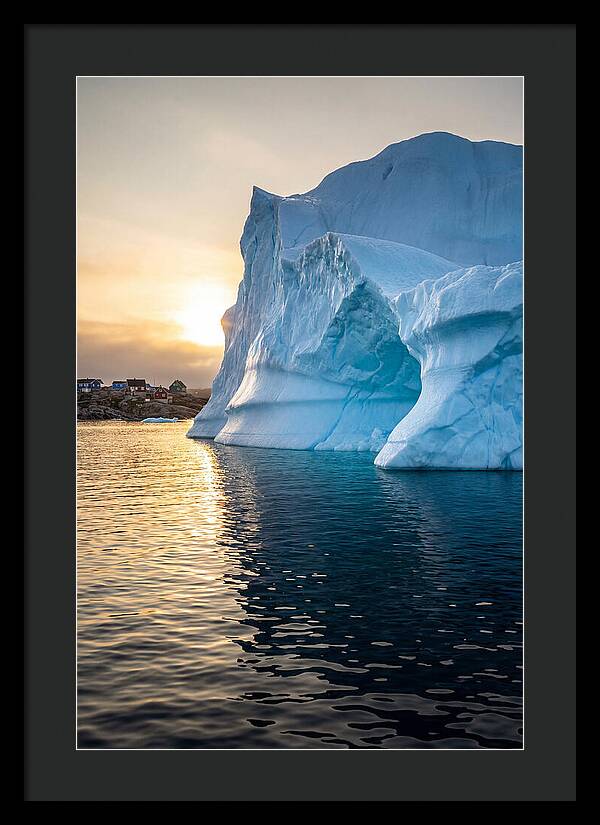 Midnight Sun Over Iceberg