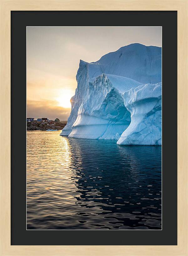 Midnight Sun Over Iceberg