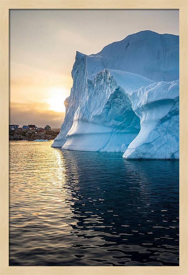Midnight Sun Over Iceberg