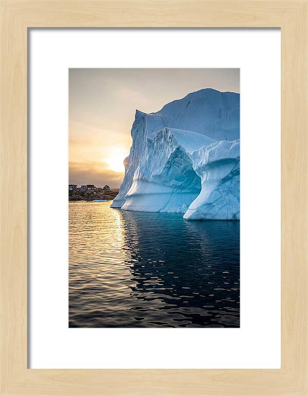 Midnight Sun Over Iceberg
