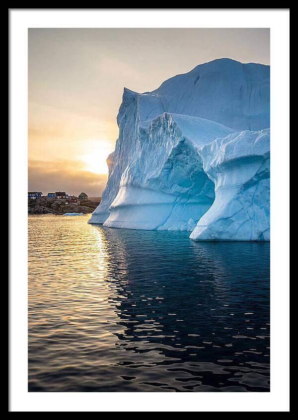 Midnight Sun Over Iceberg