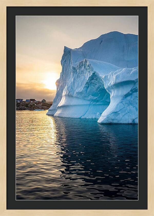 Midnight Sun Over Iceberg