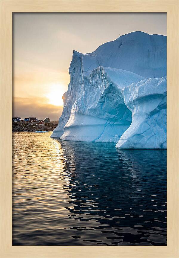 Midnight Sun Over Iceberg