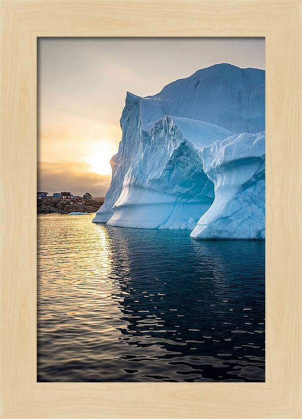 Midnight Sun Over Iceberg