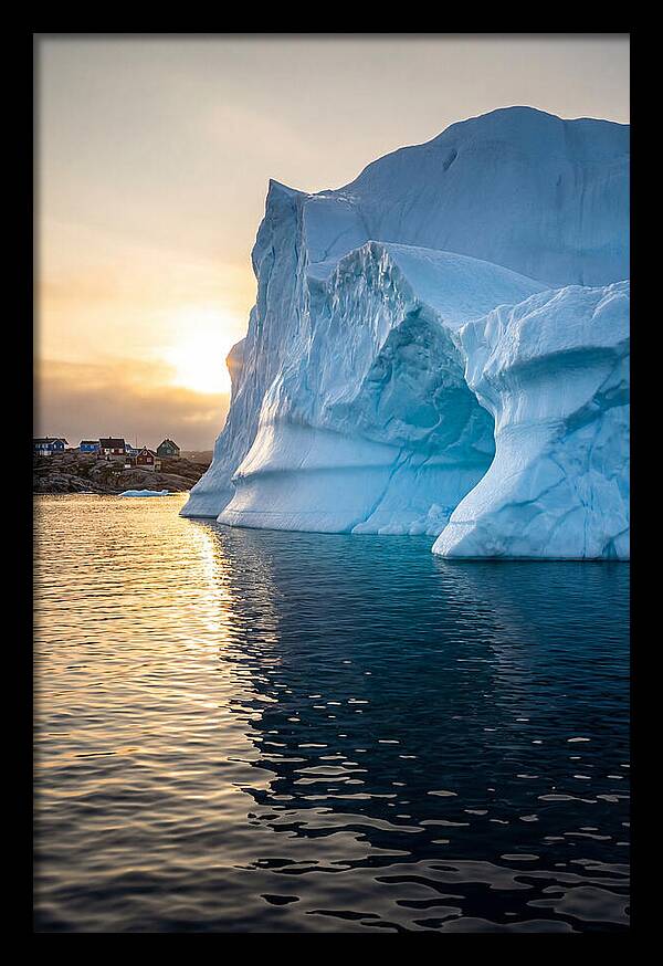 Midnight Sun Over Iceberg